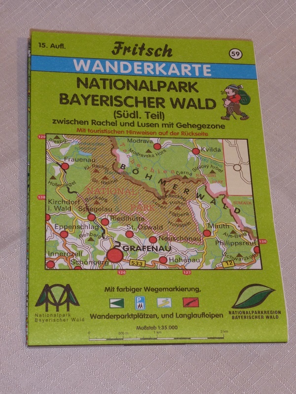 Wanderkarte Nationalpark Bayerischer Wald - Südl. Teil
